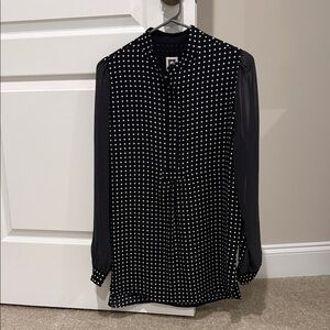 Anne Klein Black and White Dotted Blouse